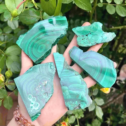 Malachite slabs