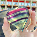 Rainbow Fluorite 3D Hearts