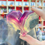 Rainbow Fluorite 3D Hearts