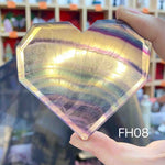 Rainbow Fluorite 3D Hearts