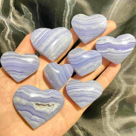 Blue Lace Agate Heart（Top Quality）