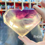 Rainbow Fluorite 3D Hearts