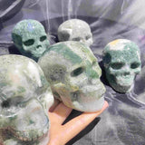 Large Moss Agate Skulls