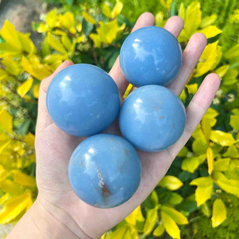 Blue angelite sphere