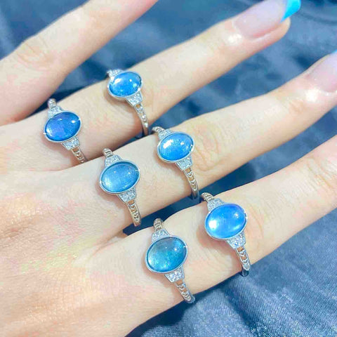 Gemmy Aqua Marine Rings