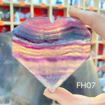 Rainbow Fluorite 3D Hearts