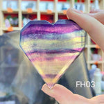 Rainbow Fluorite 3D Hearts