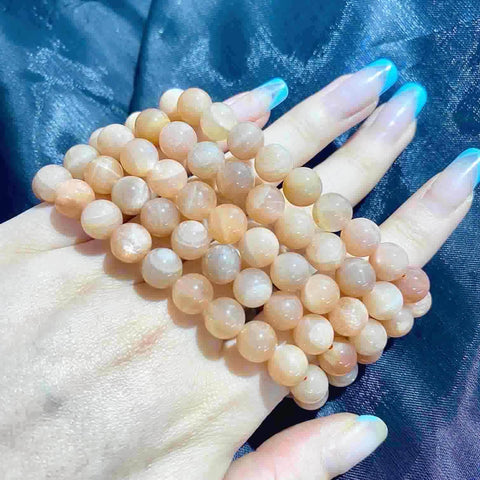 Flashy Peach Moonstone Bracelet