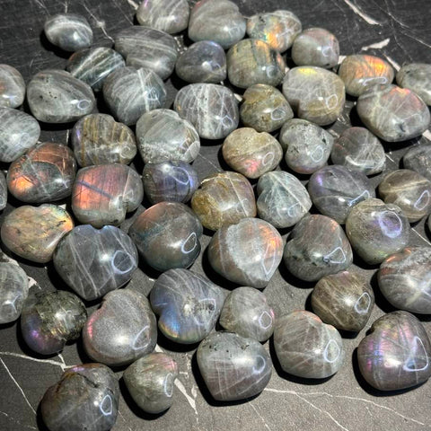 Purple/Pink Vibe Labradorite Small Hearts