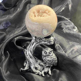 Silver Owl Sphere Holder